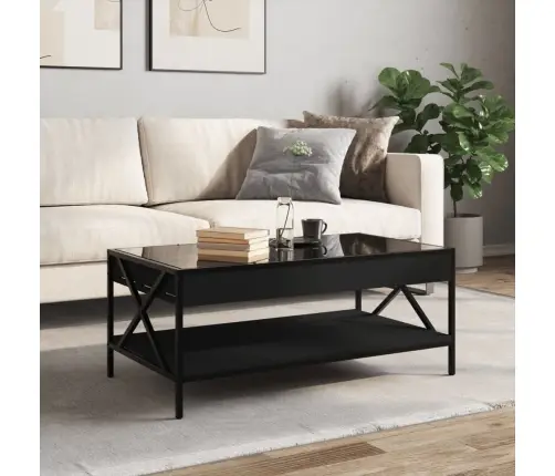 Kafijas Galdiņš Ar Led, Melns, 90X50X38 Cm Vidaxl