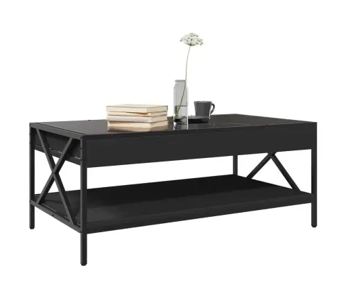 Kafijas Galdiņš Ar Led, Melns, 90X50X38 Cm Vidaxl