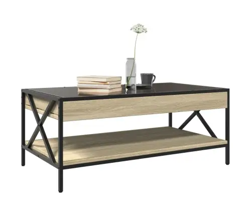 Kafijas Galdiņš Ar Led, Ozola Krāsa, 90X50X38 Cm Vidaxl