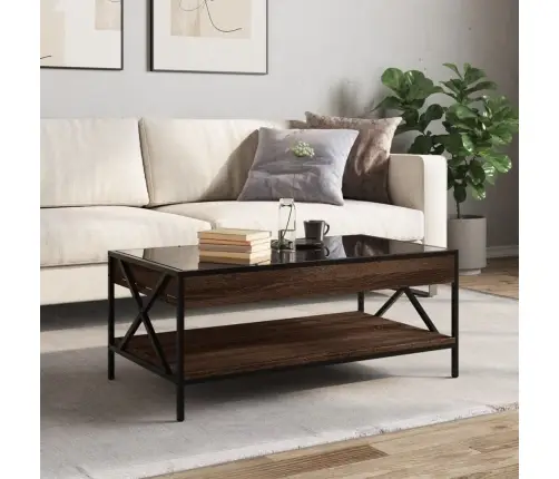 Kafijas Galdiņš Ar Led, Brūna Ozola, 90X50X38 Cm Vidaxl