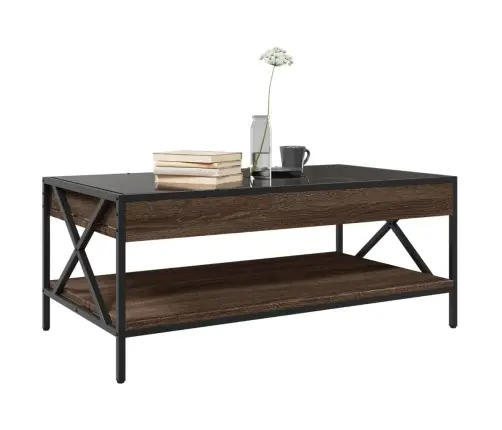 Kafijas Galdiņš Ar Led, Brūna Ozola, 90X50X38 Cm Vidaxl