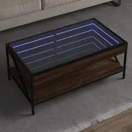 Kafijas Galdiņš Ar Led, Brūna Ozola, 90X50X38 Cm Vidaxl