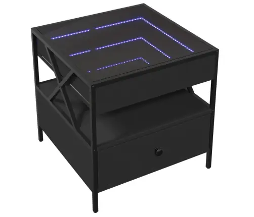 Kafijas Galdiņš Ar Led, Melns, 50X50X51 Cm Vidaxl