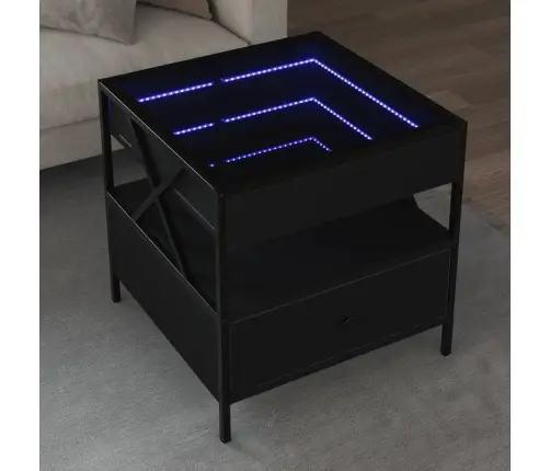 Kafijas Galdiņš Ar Led, Melns, 50X50X51 Cm Vidaxl