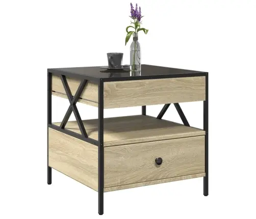 Kafijas Galdiņš Ar Led, Ozola Krāsa, 50X50X51 Cm Vidaxl