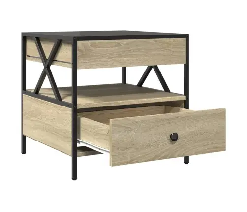 Kafijas Galdiņš Ar Led, Ozola Krāsa, 50X50X51 Cm Vidaxl