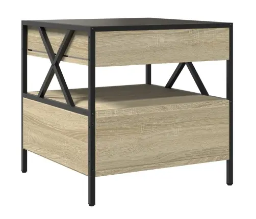 Kafijas Galdiņš Ar Led, Ozola Krāsa, 50X50X51 Cm Vidaxl