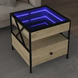 Kafijas Galdiņš Ar Led, Ozola Krāsa, 50X50X51 Cm Vidaxl