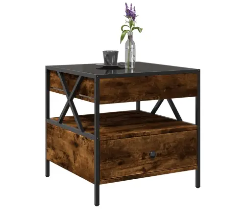 Kohvilaud Led-Tuledega, Suitsutatud Tamm, 50X50X51 Cm