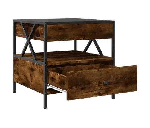 Kohvilaud Led-Tuledega, Suitsutatud Tamm, 50X50X51 Cm