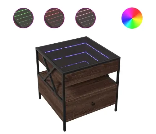 Kohvilaud Led-Tuledega, Pruun Tamm, 50X50X51 Cm