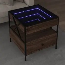 Kohvilaud Led-Tuledega, Pruun Tamm, 50X50X51 Cm