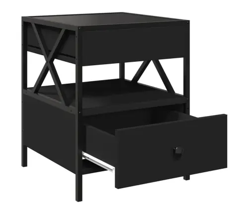 Kafijas Galdiņš Ar Led, Melns, 40X40X51 Cm Vidaxl