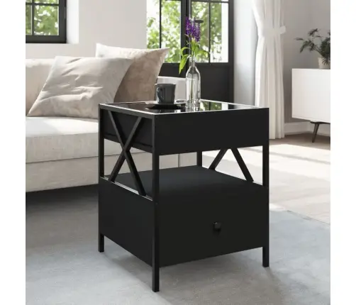 Kafijas Galdiņš Ar Led, Melns, 40X40X51 Cm Vidaxl