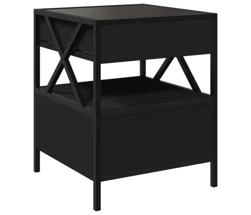 Kafijas Galdiņš Ar Led, Melns, 40X40X51 Cm Vidaxl