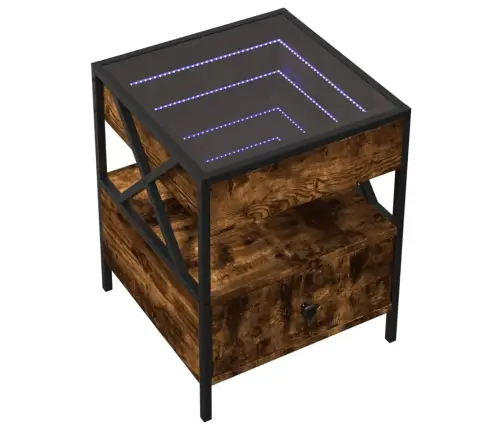 Kavos Staliukas Su Infinity Led Lemputėmis, Dūminis, 40X40X51Cm