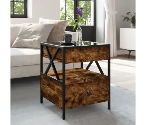 Kavos Staliukas Su Infinity Led Lemputėmis, Dūminis, 40X40X51Cm