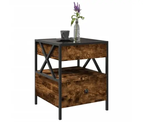 Kavos Staliukas Su Infinity Led Lemputėmis, Dūminis, 40X40X51Cm