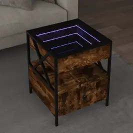 Kavos Staliukas Su Infinity Led Lemputėmis, Dūminis, 40X40X51Cm