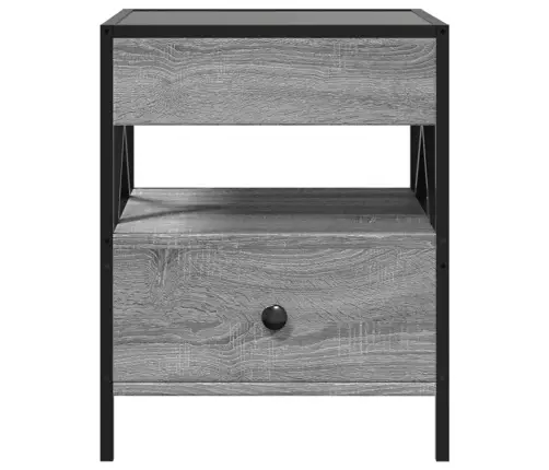 Kafijas Galdiņš Ar Led, Pelēka Ozolkoka Krāsa, 40X40X51 Cm Vidaxl