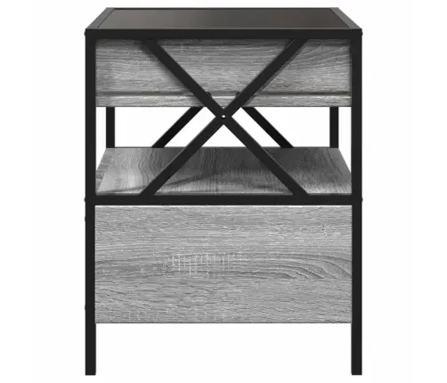 Kafijas Galdiņš Ar Led, Pelēka Ozolkoka Krāsa, 40X40X51 Cm Vidaxl