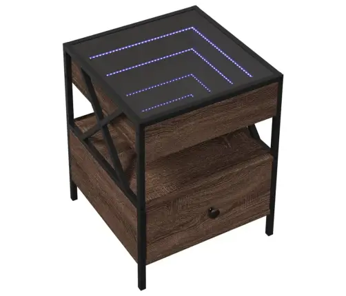 Kavos Staliukas Su Infinity Led Lemputėmis, Rudas, 40X40X51Cm
