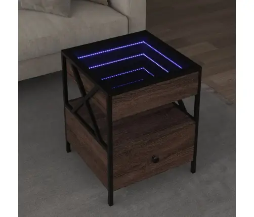 Kavos Staliukas Su Infinity Led Lemputėmis, Rudas, 40X40X51Cm