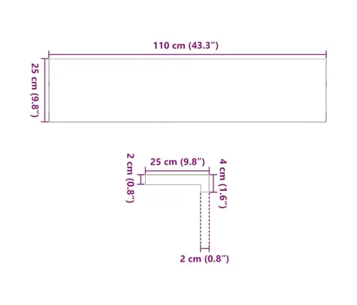 Trepiastmed 4 Tk, 110X25X2 cm Töötlemata Tammepuit