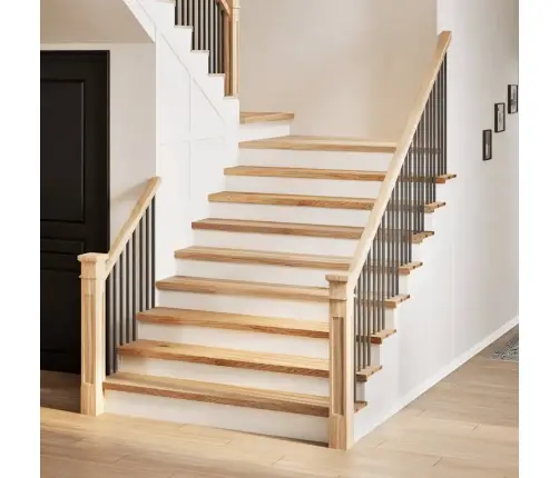 Kāpņu Paklāji, 4Gab., Neapstrādāts, 120X30X2Cm, Ozola Masīvkoks Vidaxl