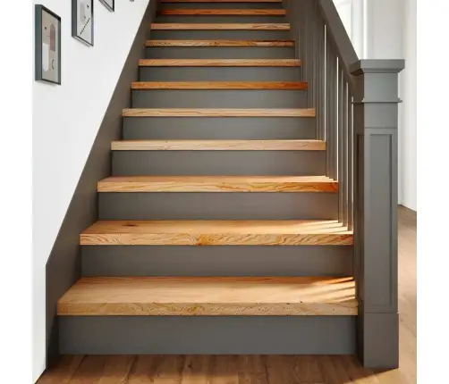 Kāpņu Paklāji, 20Gab., Gaiši Brūna, 90X30X2 Cm, Ozola Masīvkoks Vidaxl