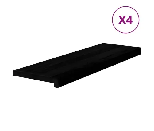 Kāpņu Paklāji, 4 Gab., Tumši Brūna, 80X30X2 Cm, Ozola Masīvkoks Vidaxl