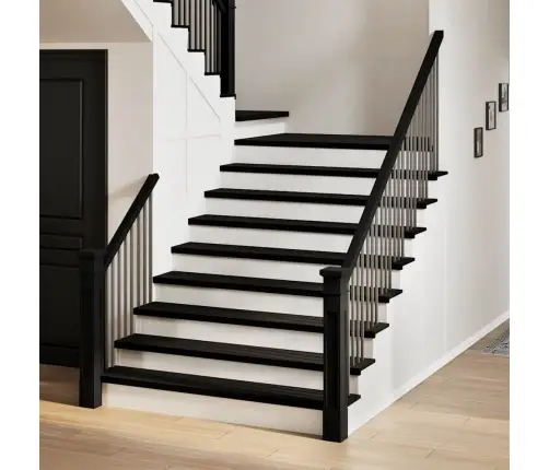 Kāpņu Paklāji, 8Gab., Tumši Brūna, 110X25X2Cm, Ozola Masīvkoks Vidaxl