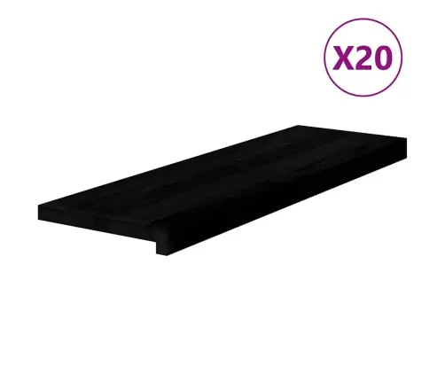 Kāpņu Paklāji, 20Gab., Tumši Brūna, 80X25X2 Cm, Ozola Masīvkoks Vidaxl