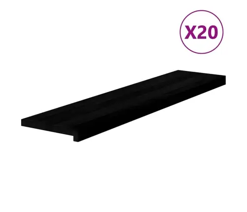 Kāpņu Paklāji, 20Gab., Tumši Brūna, 110X30X2Cm, Ozola Masīvkoks Vidaxl