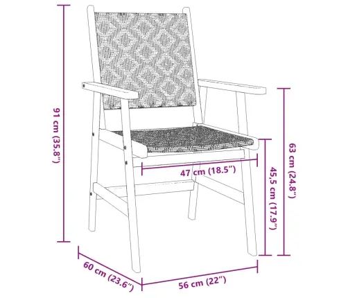 5-Daļīgs Dārza Mēbeļu Komplekts, Akācijas Masīvkoks Vidaxl