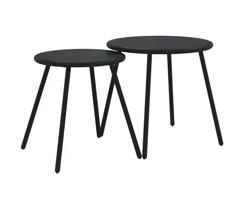 5-Daļīgs Balkona Mēbeļu Komplekts, Matrači, Melns, Tērauds Vidaxl