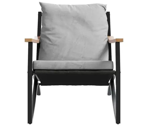 3-Daļīgs Balkona Mēbeļu Komplekts, Matrači, Melns, Tērauds Vidaxl