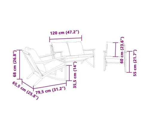 3-Daļīgs Balkona Mēbeļu Komplekts, Matrači, Melns, Tērauds Vidaxl