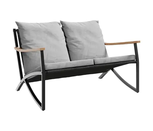 5-Osaline Rõdu Mööblikomplekt Patjadega, Must, Teras