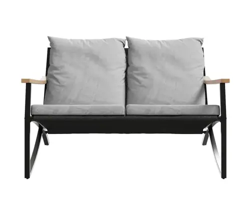 5-Osaline Rõdu Mööblikomplekt Patjadega, Must, Teras