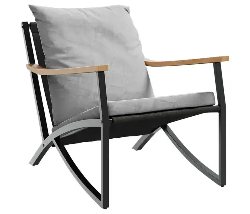 5-Osaline Rõdu Mööblikomplekt Patjadega, Must, Teras