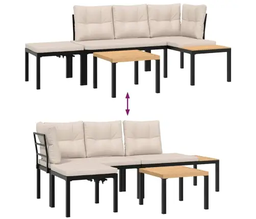 Dārza Soli Ar Spilveniem, 4 Gab., Melni, Pulverkrāsots Tērauds Vidaxl