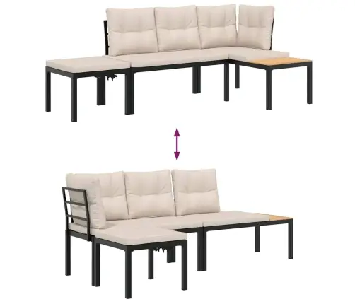 Dārza Soli Ar Spilveniem, 3 Gab., Melni, Pulverkrāsots Tērauds Vidaxl