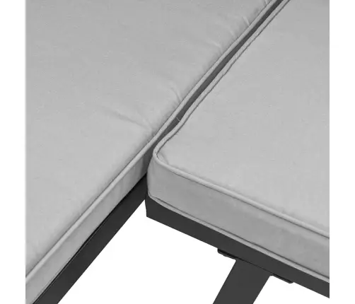 3-Osaline Aiamööbli Komplekt Patjadega, Must, Teras