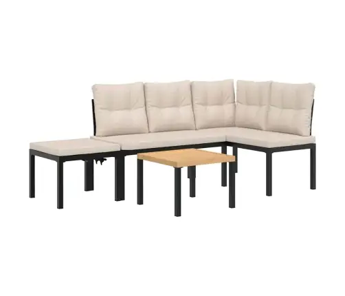 Dārza Soli Ar Spilveniem, 4 Gab., Melni, Pulverkrāsots Tērauds Vidaxl