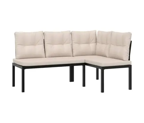 Dārza Soli Ar Spilveniem, 4 Gab., Melni, Pulverkrāsots Tērauds Vidaxl