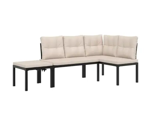 Dārza Soli Ar Spilveniem, 3 Gab., Melni, Pulverkrāsots Tērauds Vidaxl