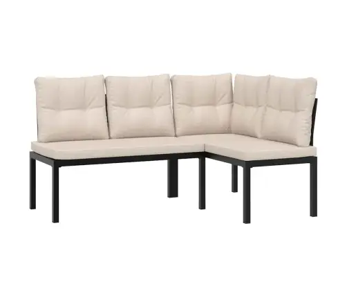 Dārza Soli Ar Spilveniem, 3 Gab., Melni, Pulverkrāsots Tērauds Vidaxl