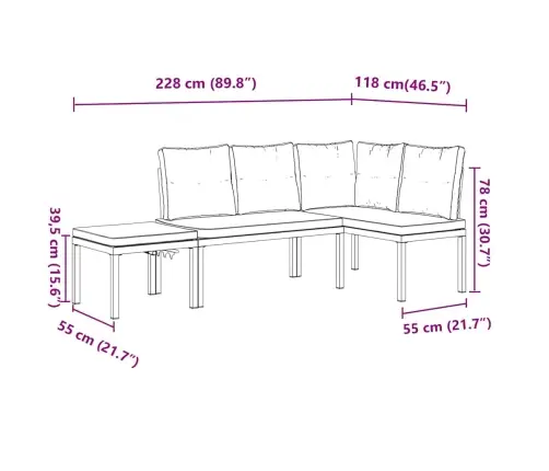 Dārza Soli Ar Spilveniem, 3 Gab., Melni, Pulverkrāsots Tērauds Vidaxl