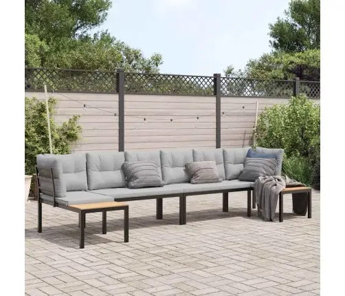 4-Osaline Aiadiivani Komplekt Patjadega, Must, Teras